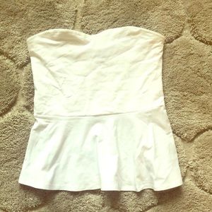 Strapless peplum top